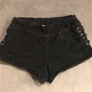 Thick Black Shorts with Side Tie Detail